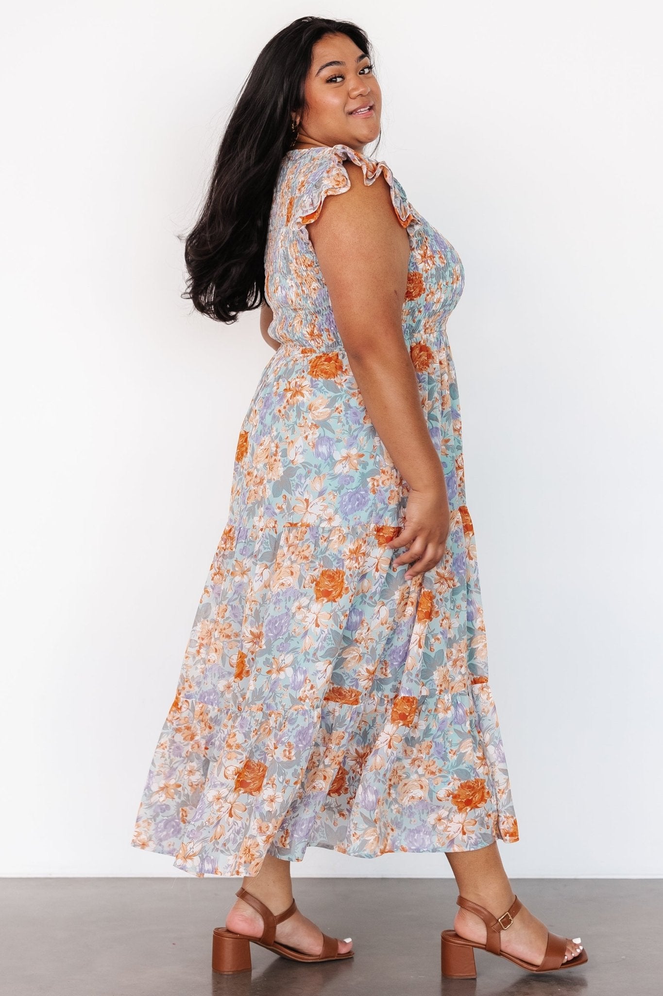 Arla Smocked Maxi Dress | Light Blue Floral Discount Best Pices