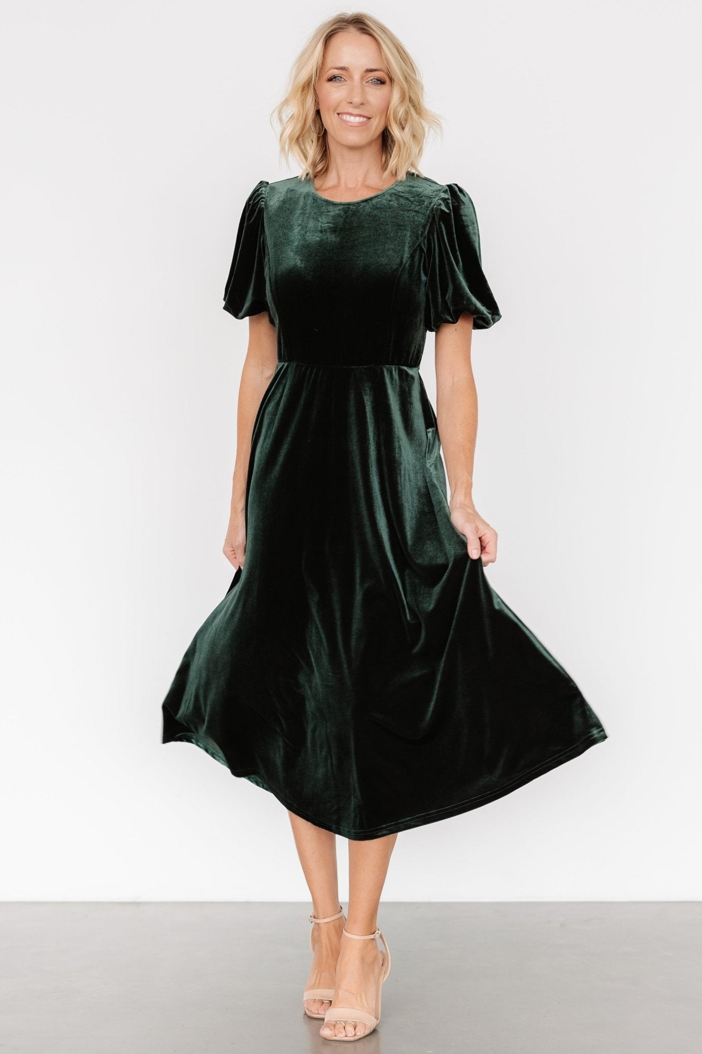 Nita Velvet Midi Dress | Deep Green Cheapest Pice Cheap Pice