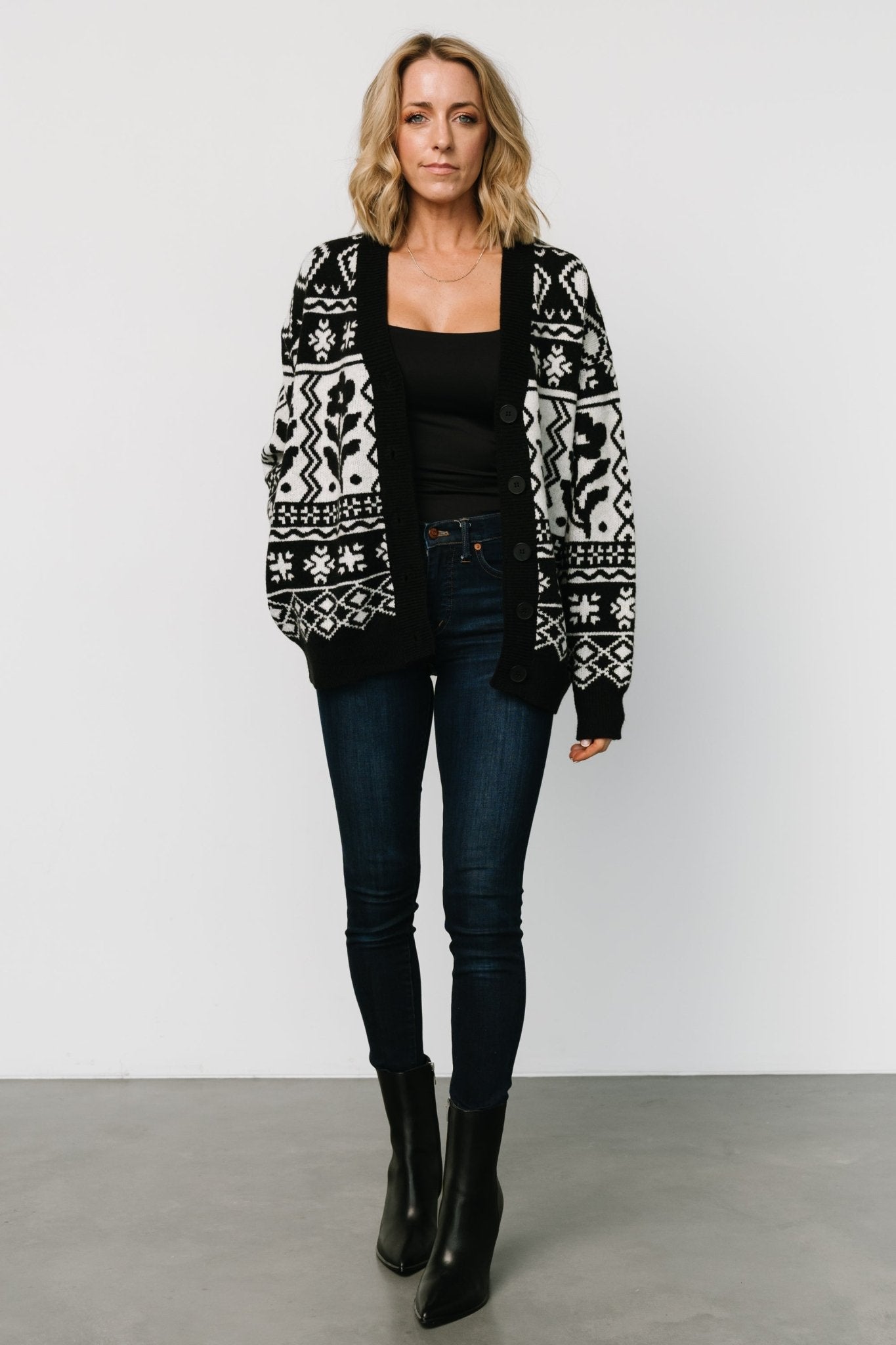 Jackson Oversized Cardigan | Black Print Genuine Online