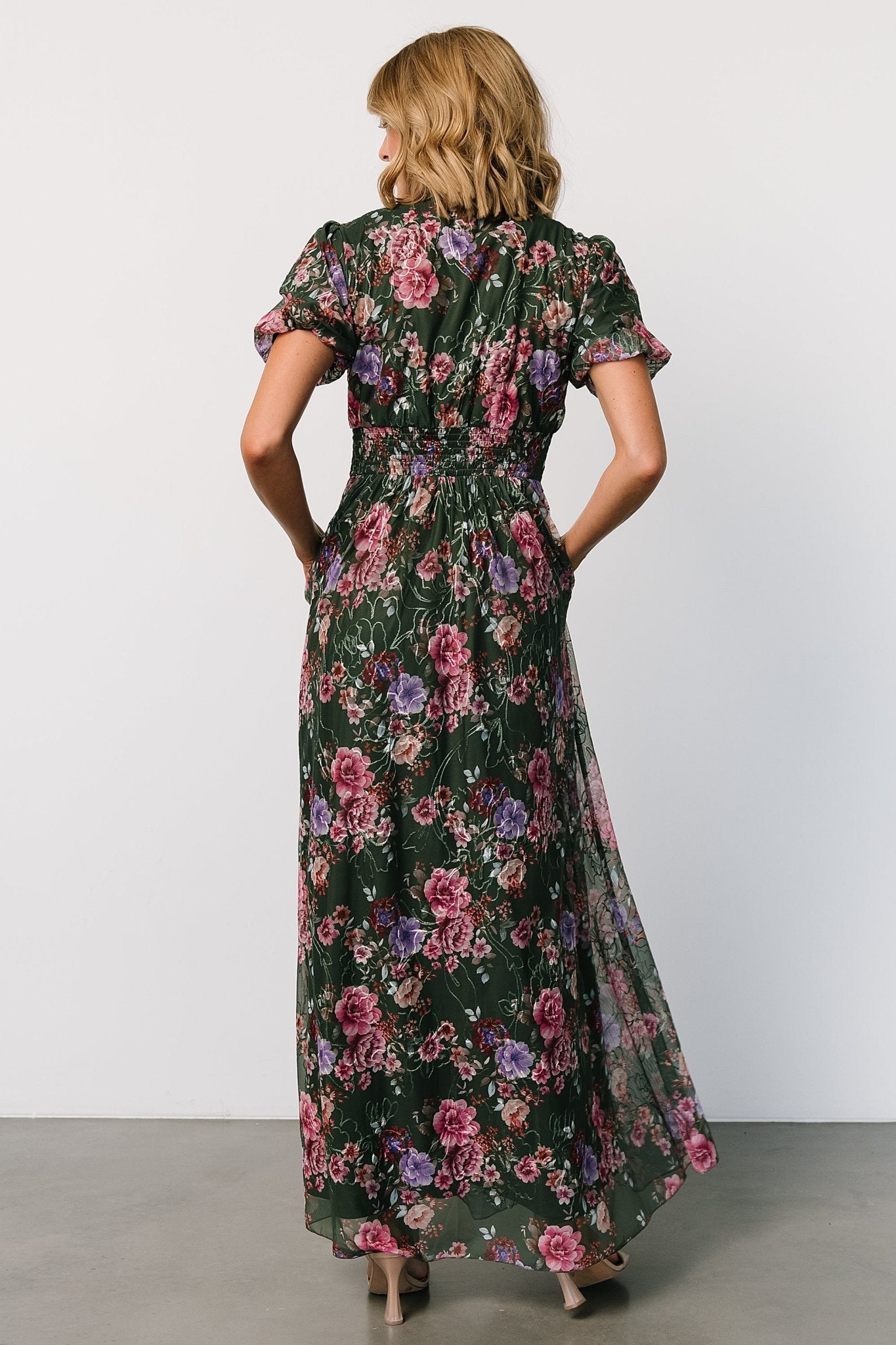 Ardley Maxi Dress | Green + Pink Floral View Cheap Online