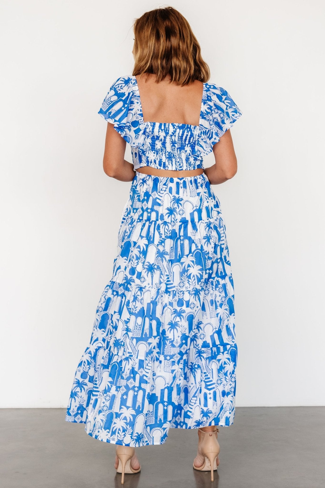 Catira Maxi Dress | Blue + White For Sale Online