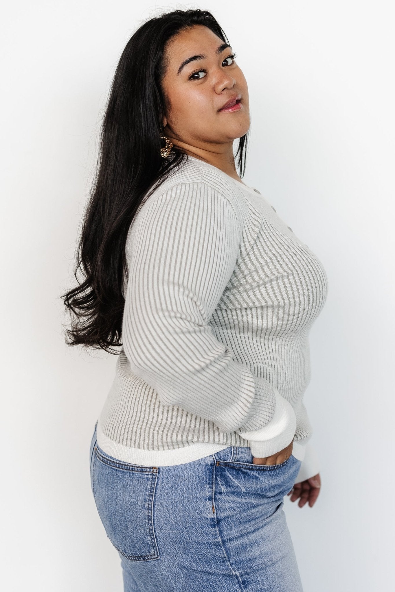 Stevie Ribbed Sweater | Gray Clearance Classic