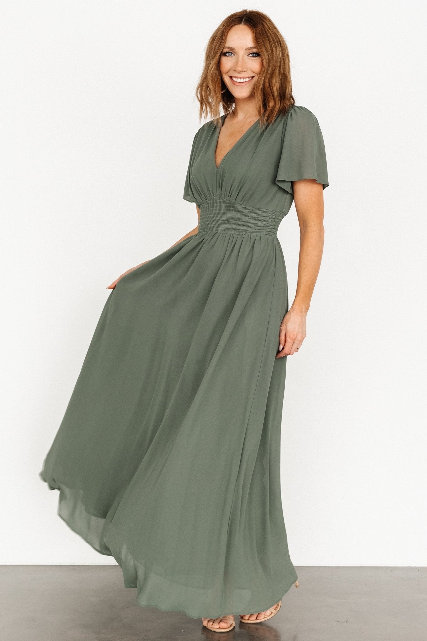 Birdie Maxi Dress | Dark Sage Outlet Exclusive