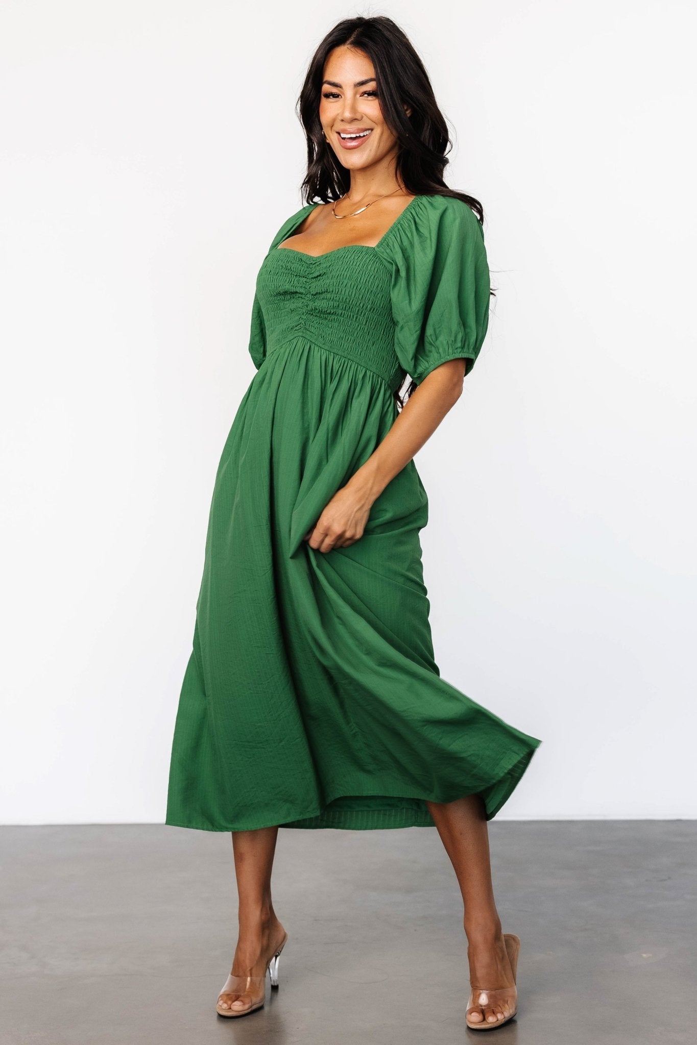 Stefania Midi Dress | Green Sale Cheapest Pice