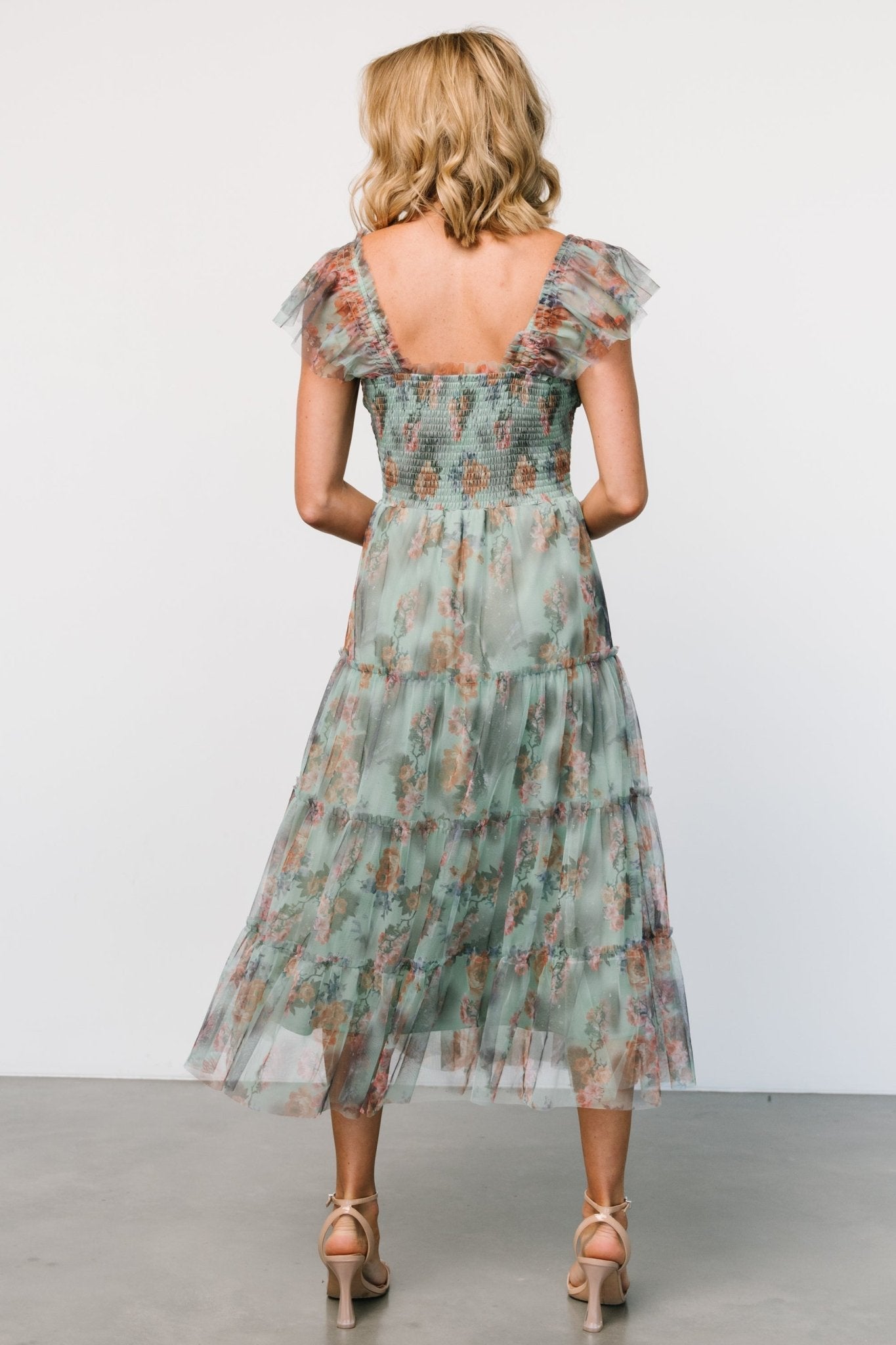 Clementine Tulle Midi Dress | Sage Multi Floral Free Shipping Pices