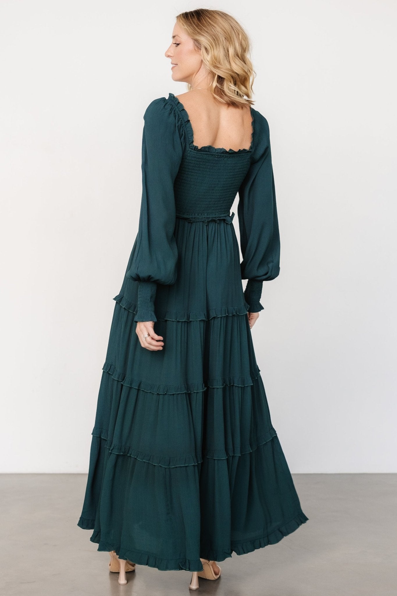 Lana Smocked Maxi Dress | Dark Green Grey Outlet Store Online