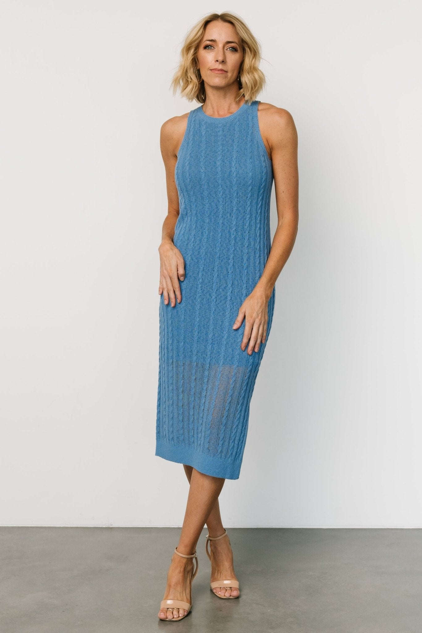 Nalani Knit Tank Dress | Blue Sale Genuine