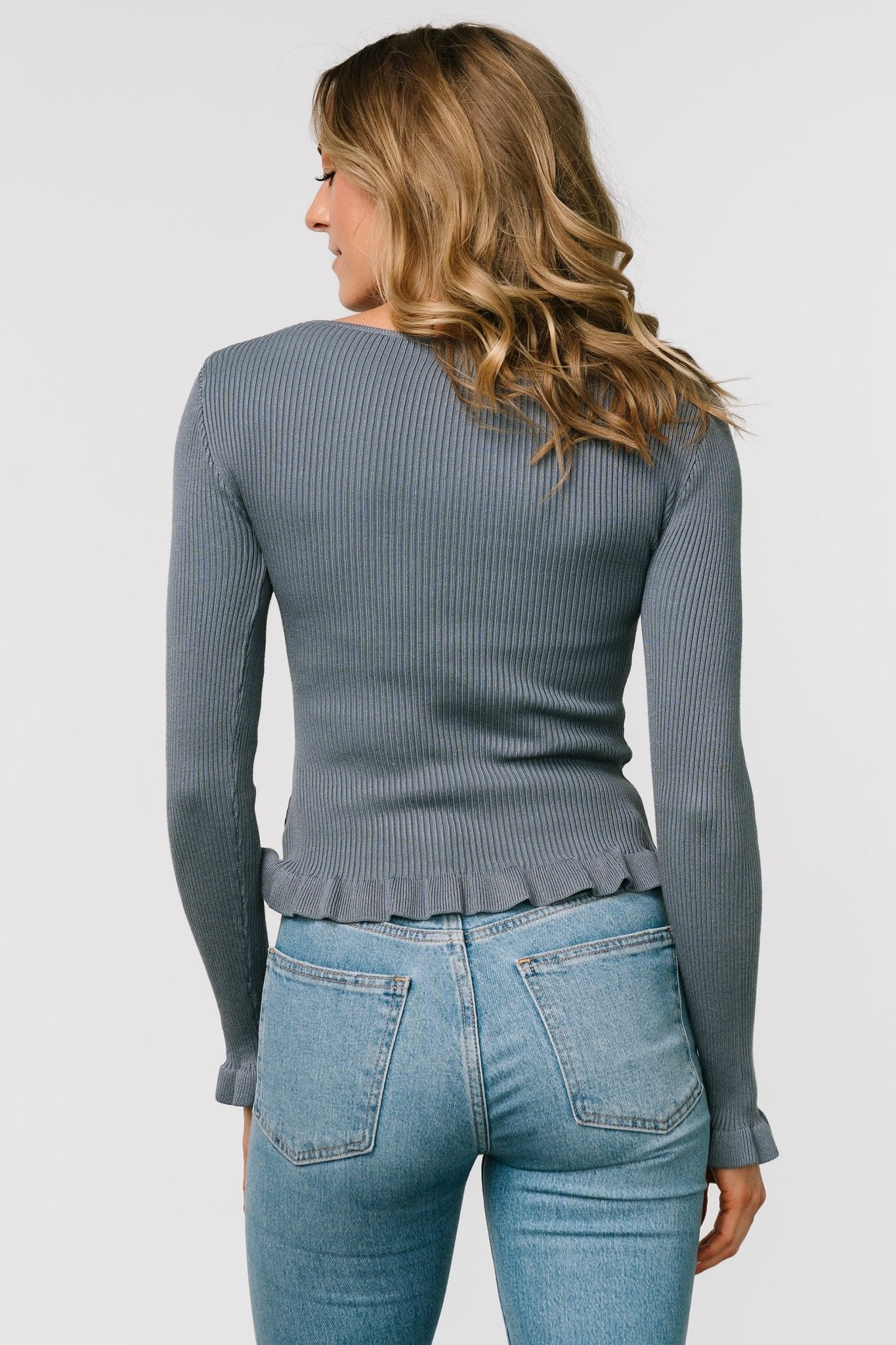 Tayla Knit Top | Slate Blue Clearance Online Online