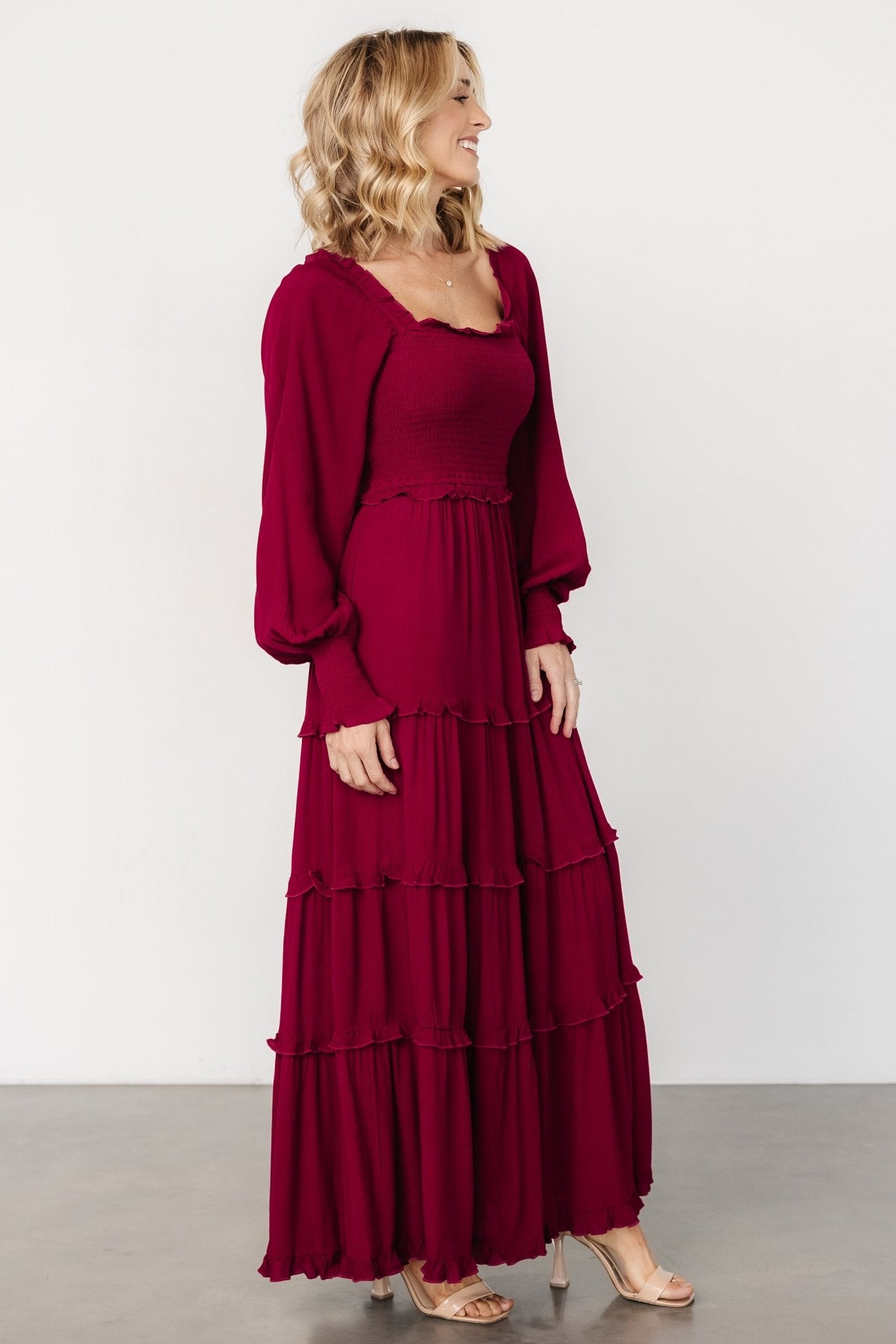 Lana Smocked Maxi Dress | Merlot Discount Nicekicks