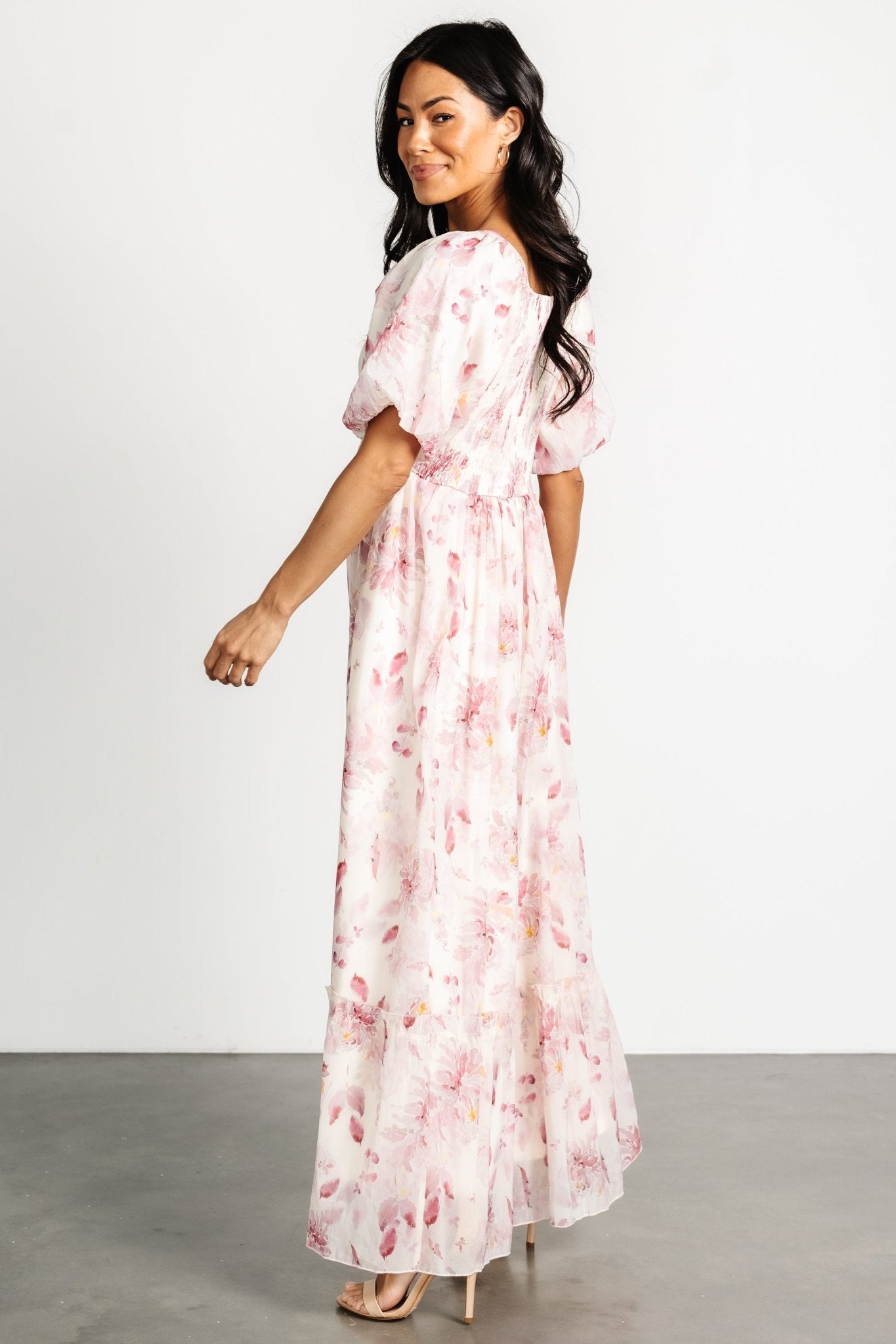 Dalia Maxi Dress | Ivory + Mauve Floral 2025 New