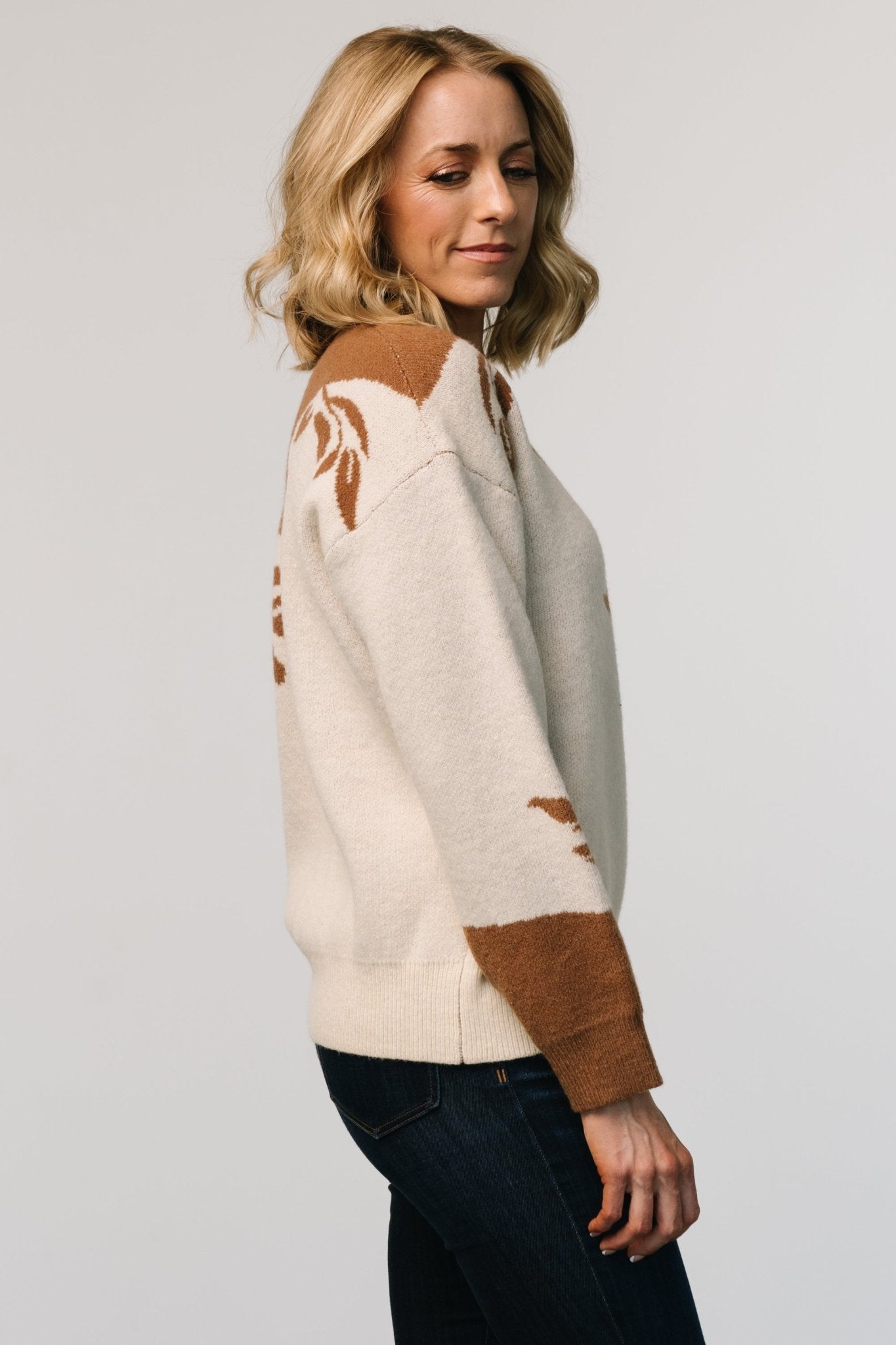 Teresa Sweater | Cream + Camel Clearance Footlocker Pictures