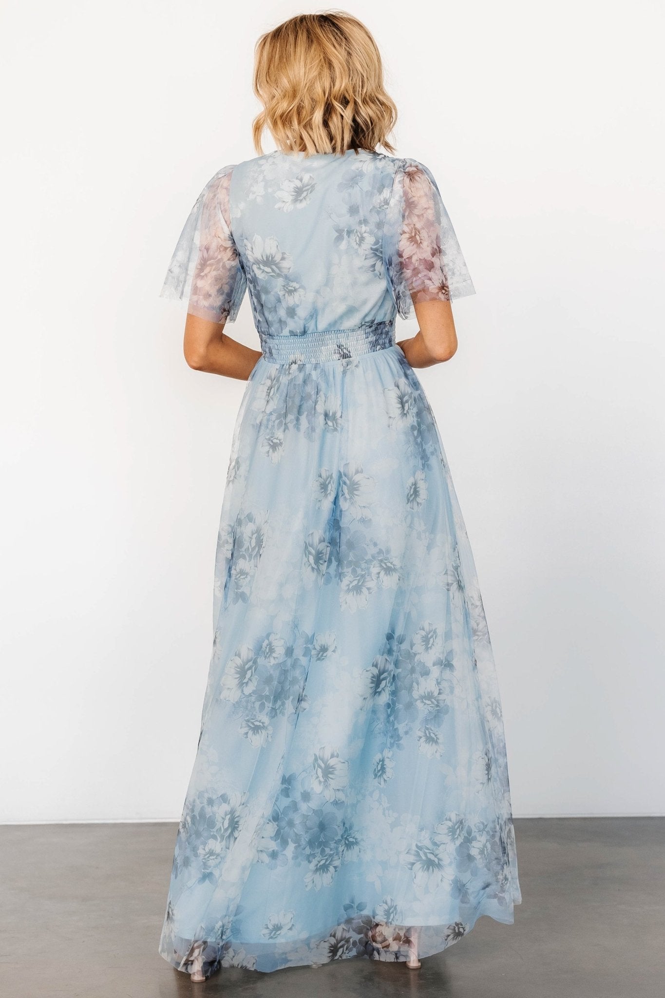 Cressida Tulle Maxi Dress | Blue + Off White Floral Discount Reliable