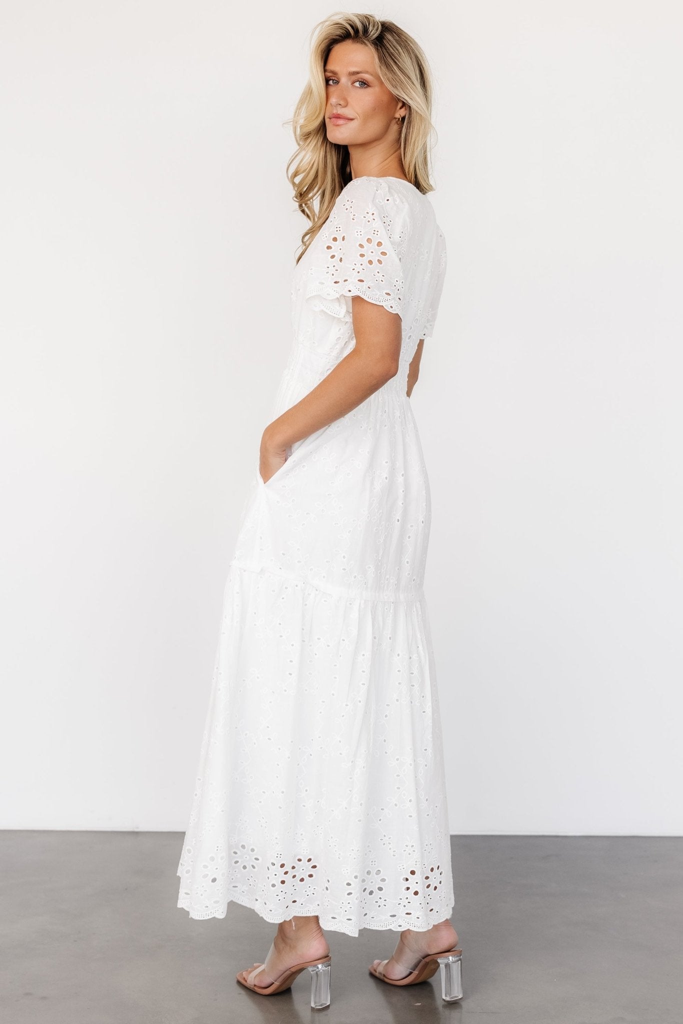 Hyacinth Eyelet Maxi Dress | Off White Supply