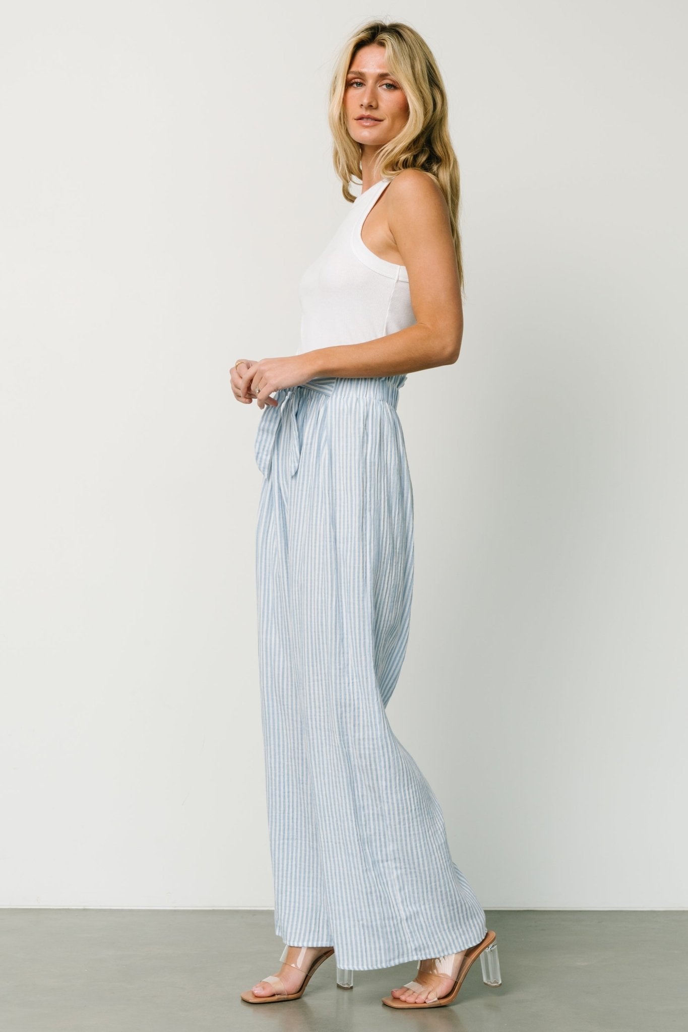 Delphi Wide Leg Pants | Blue Stripe Perfect Sale Online