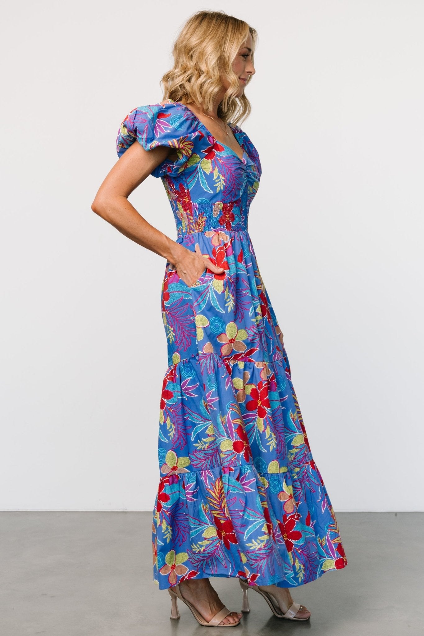 Melanie Maxi Dress | Blue Multi Cheap Sale Enjoy