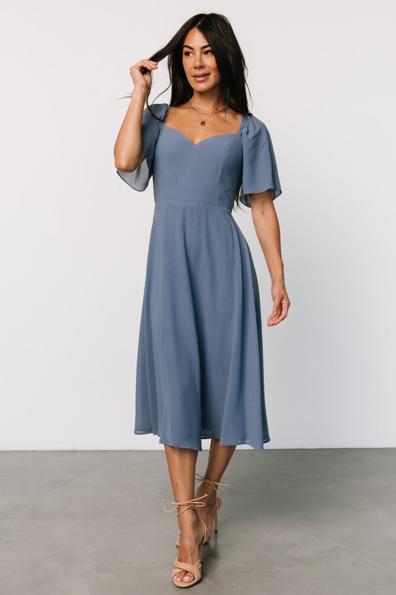 Colette Sweetheart Midi Dress | Whisper Blue Outlet Purchase