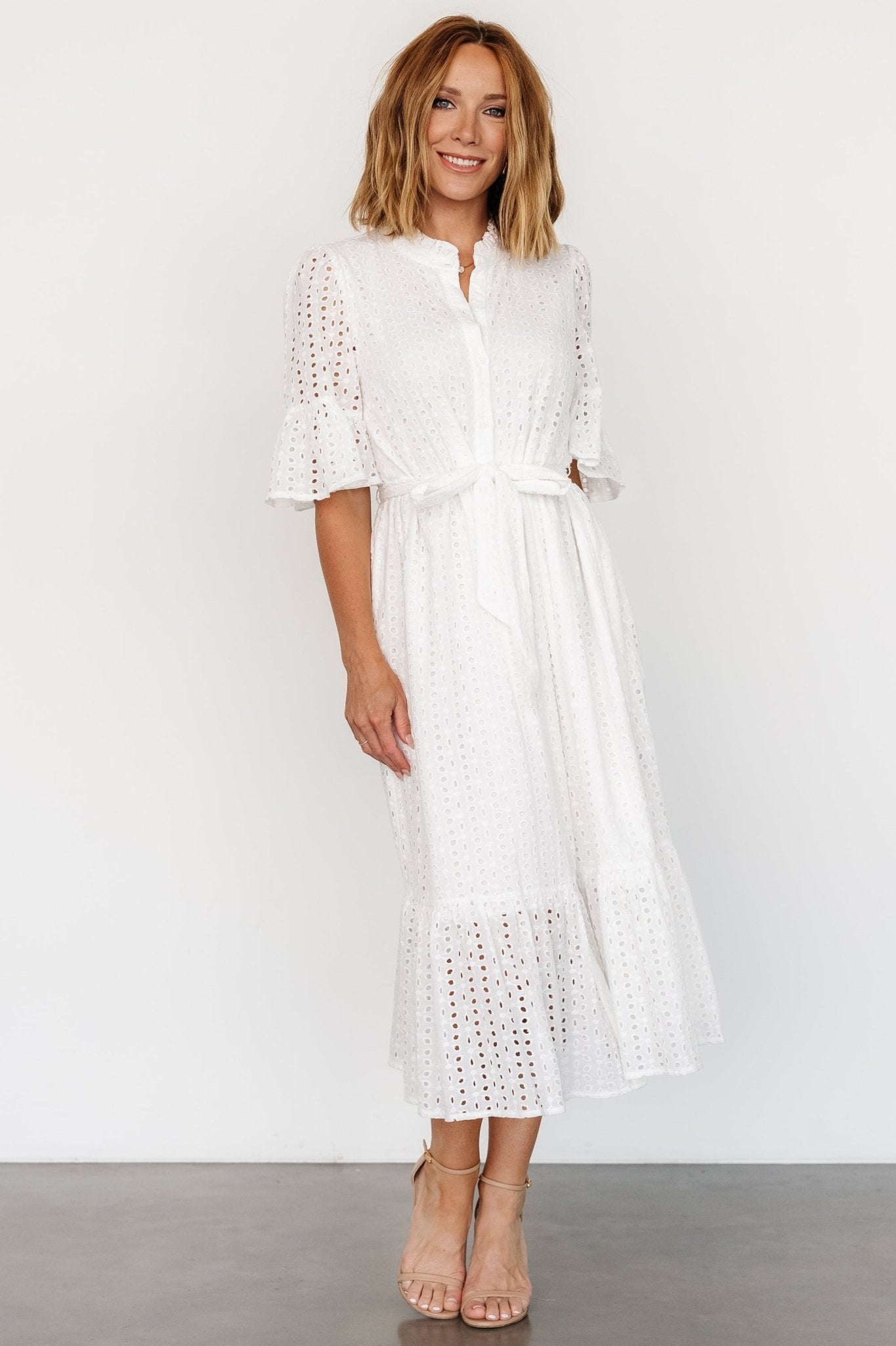 Virginia Eyelet Midi Dress | Off White Cheap Online Online