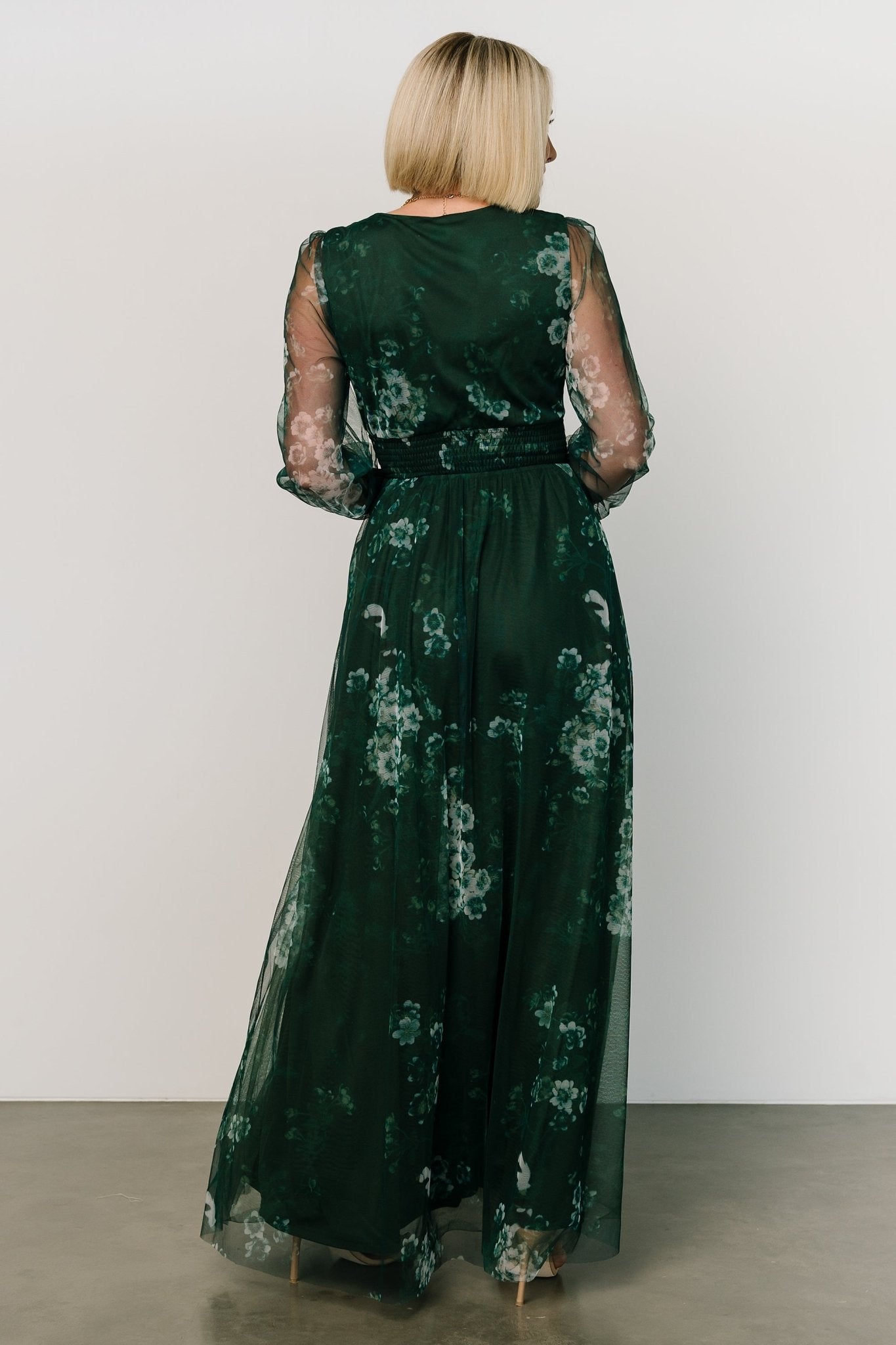 Layla Tulle Maxi Dress | Dark Green Multi Cheap Sale Lowest Pice