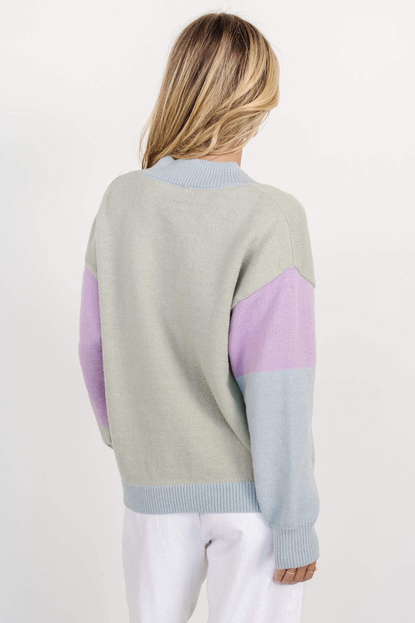 Varsity Color Block Sweater | Sage Fashionable