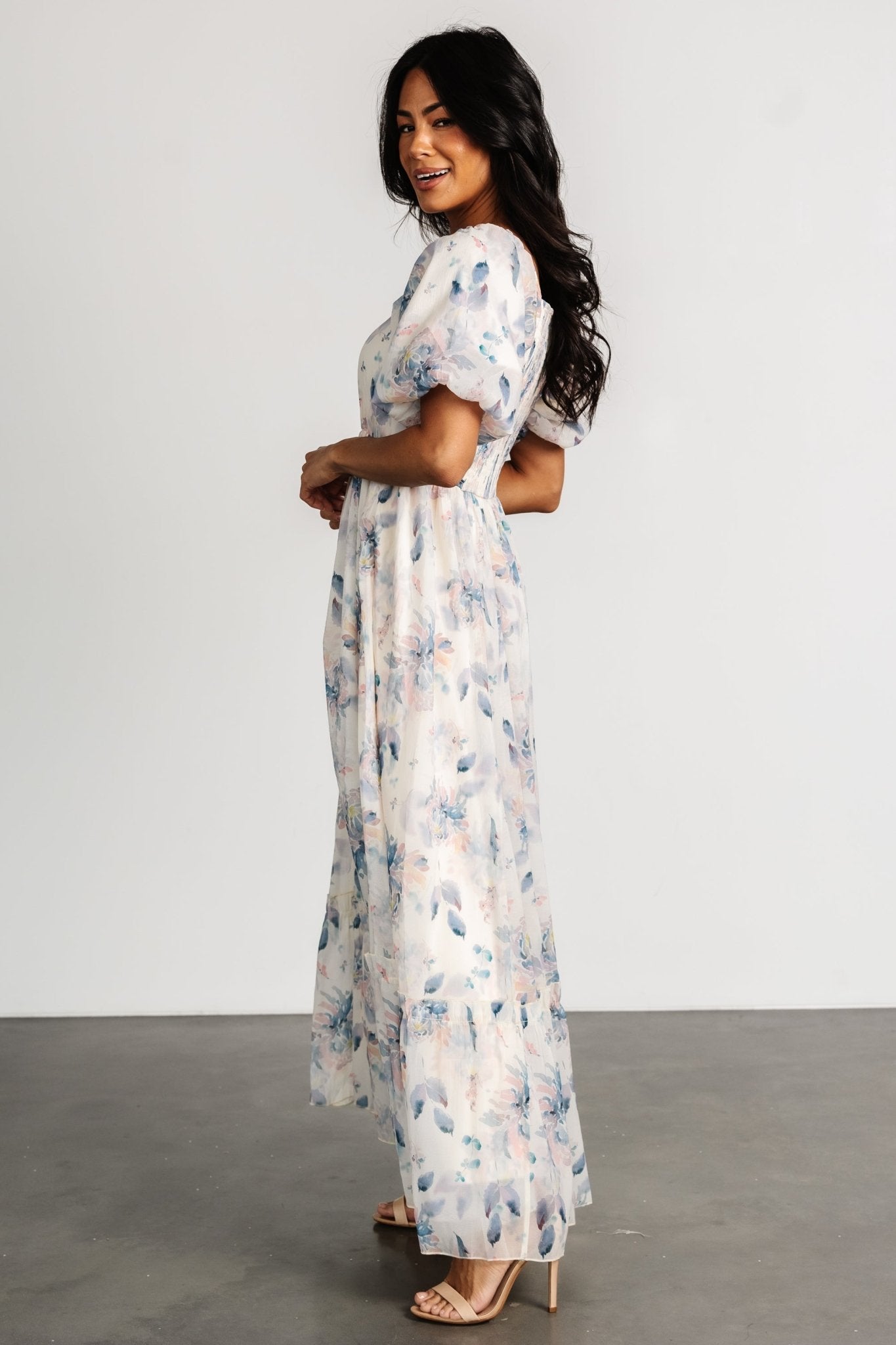 Dalia Maxi Dress | Cream + Blue Floral Tumblr