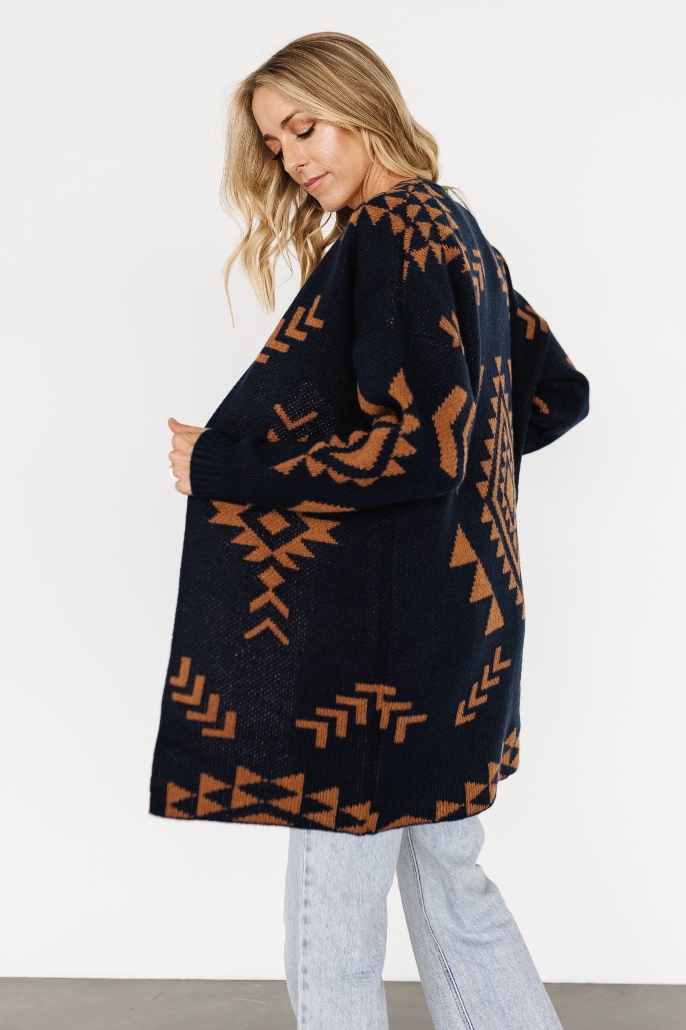 Hays Oversized Cardigan | Navy + Camel Release Dates Cheap Online