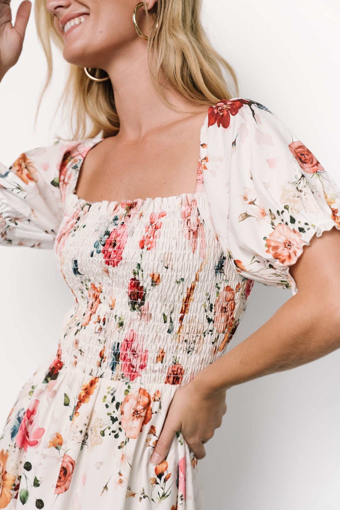 Capri Smocked Maxi Dress | Multi Floral Cheap Sale Comfortable