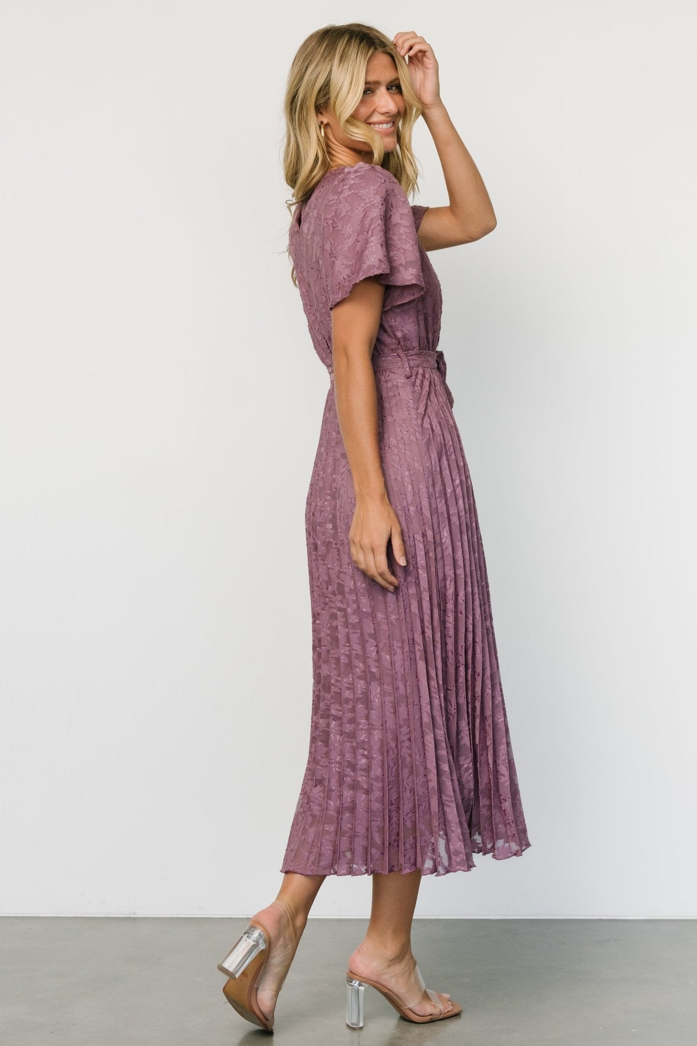 Mindy Pleated Dress | Vintage Plum Cheap View