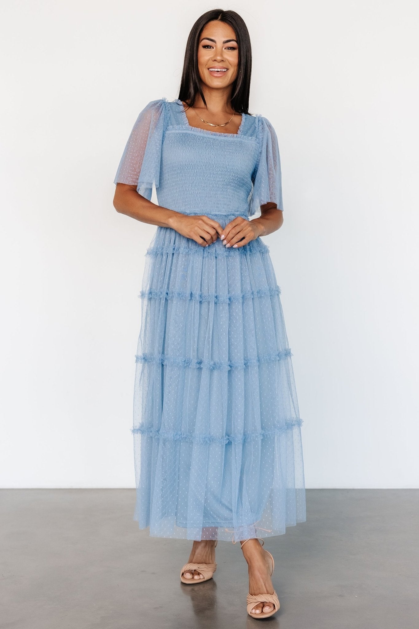 Bexley Tulle Dress | Dusty Blue Huge Surprise