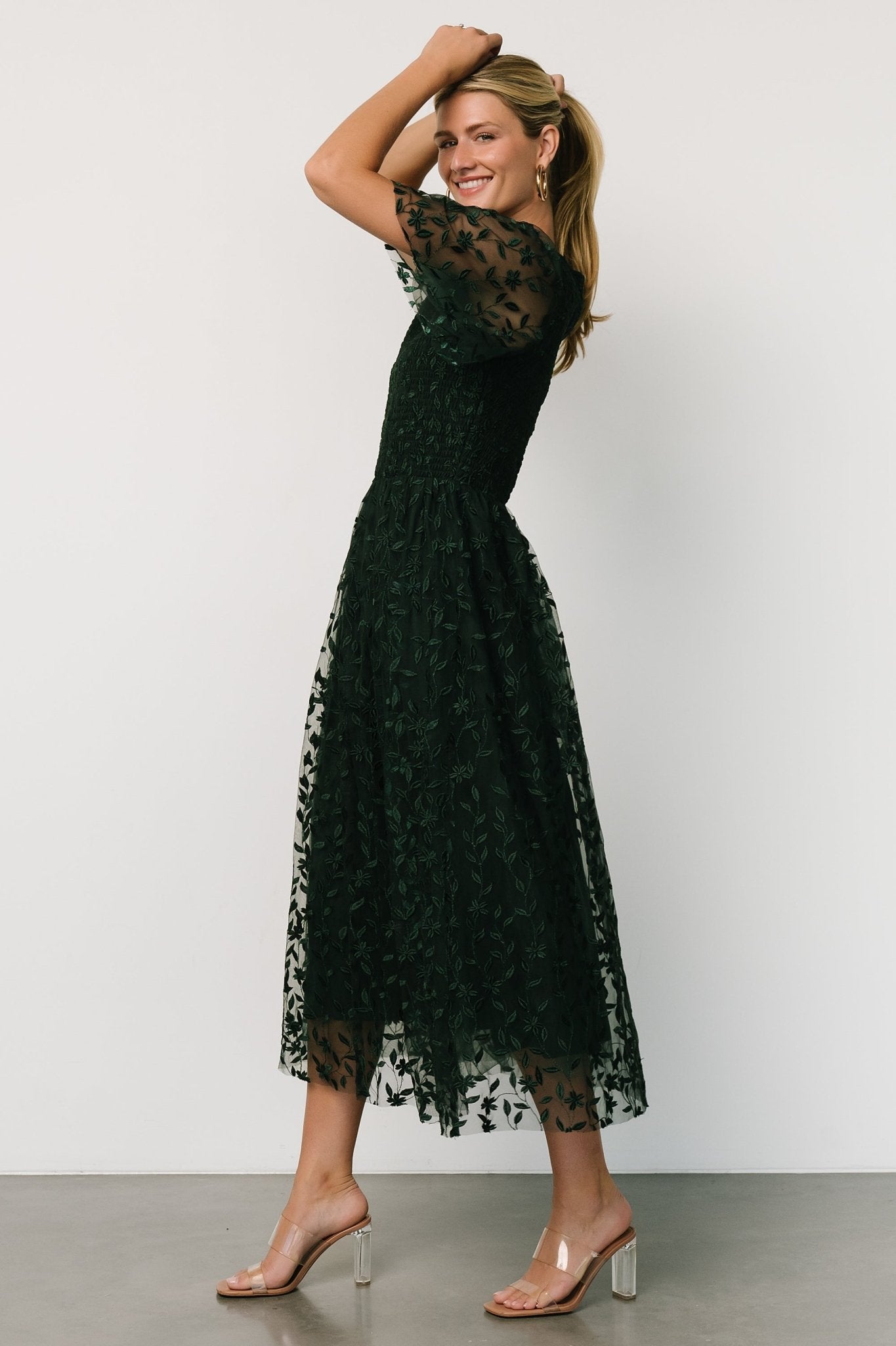 Kendra Embroidered Dress | Dark Green With Paypal Online