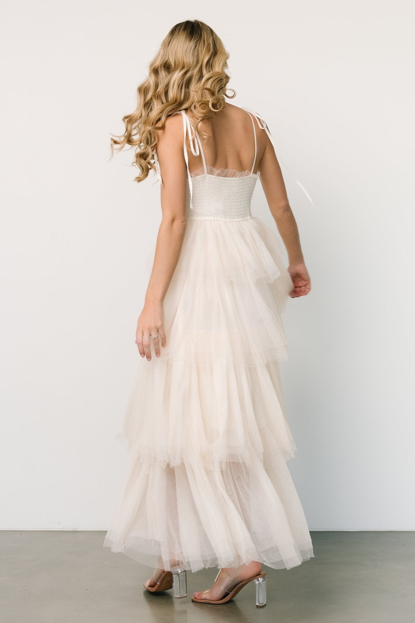 Alora Tulle Tiered Maxi Dress | Cream Good Selling Sale Online