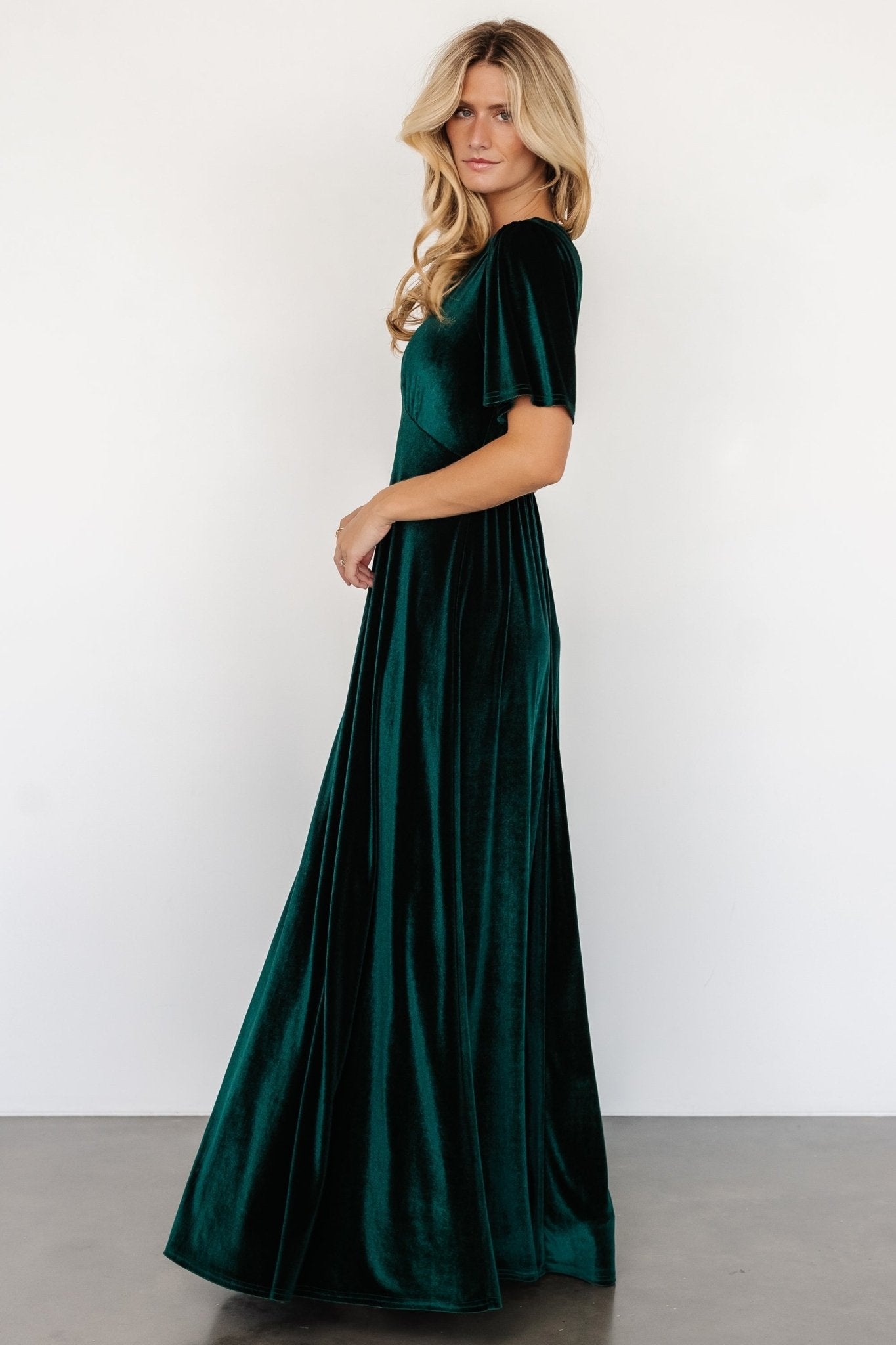 Vivian Velvet Maxi Dress | Emerald Free Shipping Browse