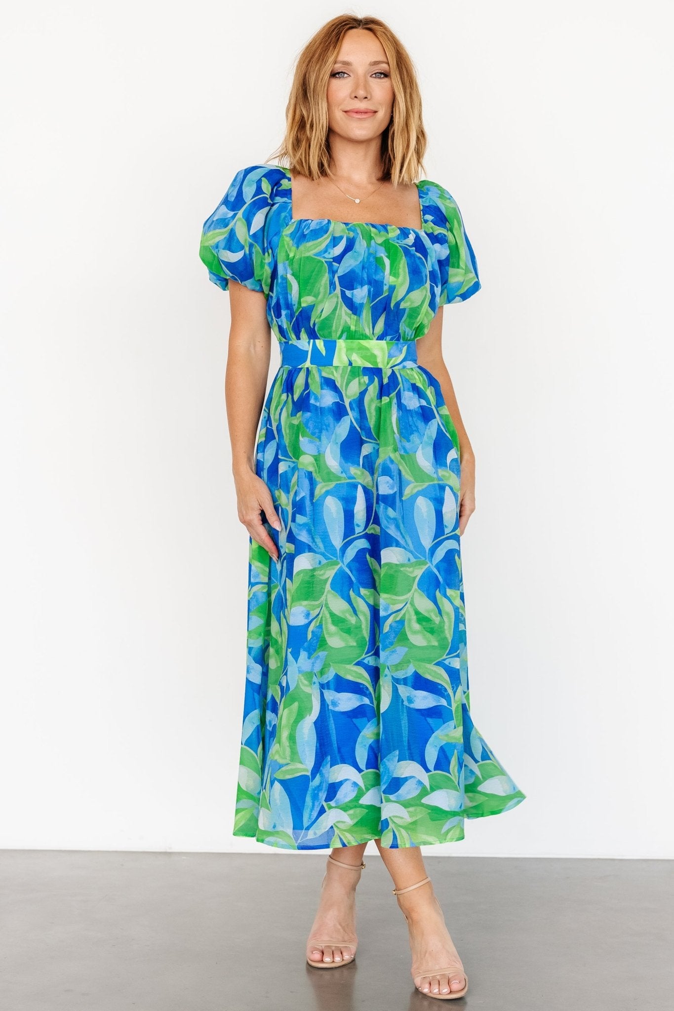 Catalina Midi Dress | Blue + Green Discount Big Discount