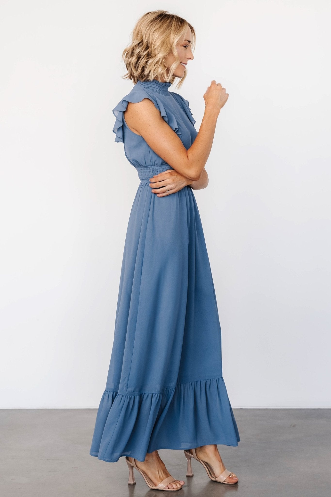 Kearny Ruffle Maxi Dress | Whisper Blue Find Great For Sale