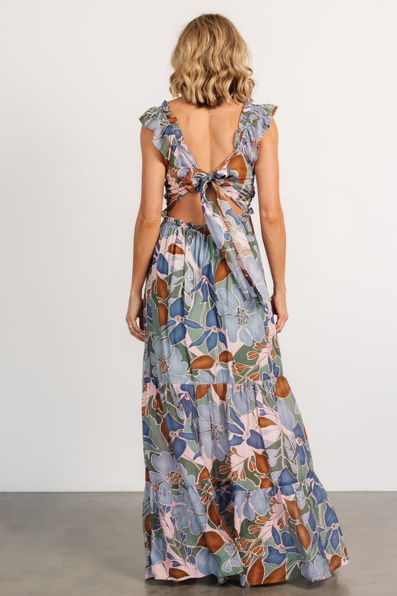 Nylah Back Tie Maxi Dress | Blue Multi For Sale Official Site