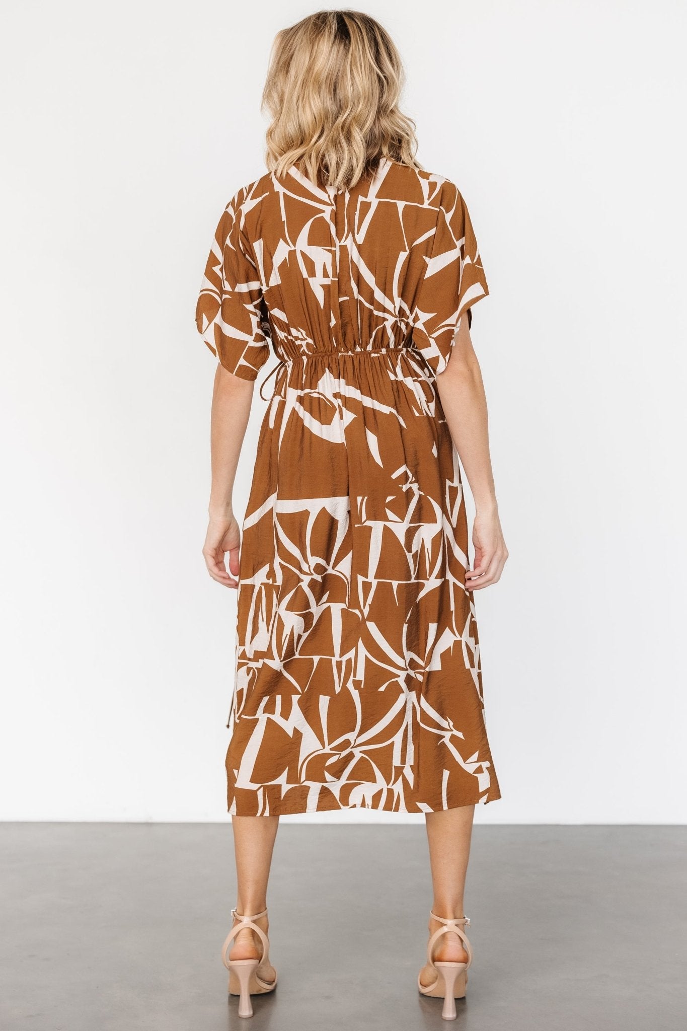 Fantino Faux Wrap Dress | Brown Print For Cheap