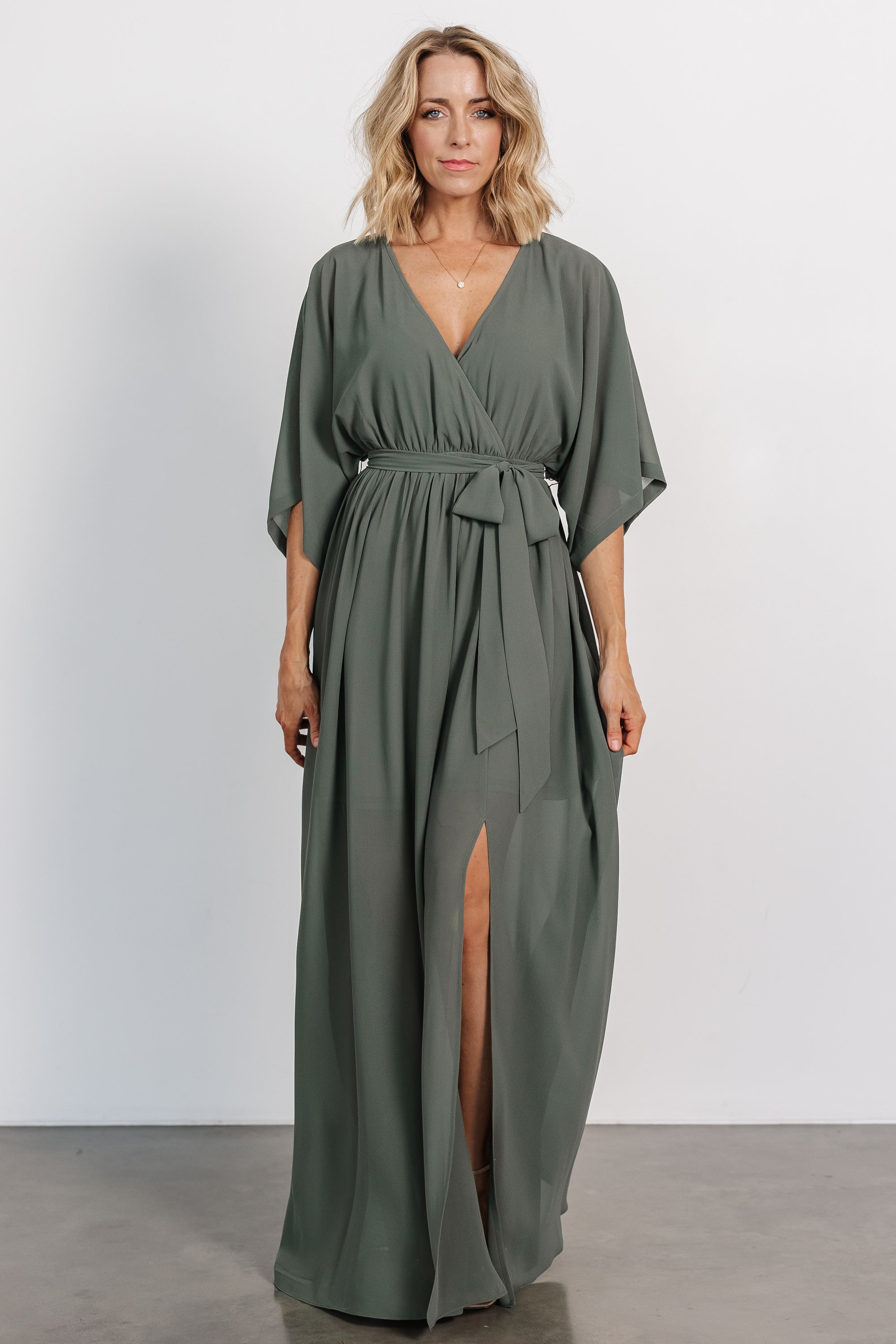 Kia Kimono Maxi Dress | Dark Sage Reliable Cheap Online