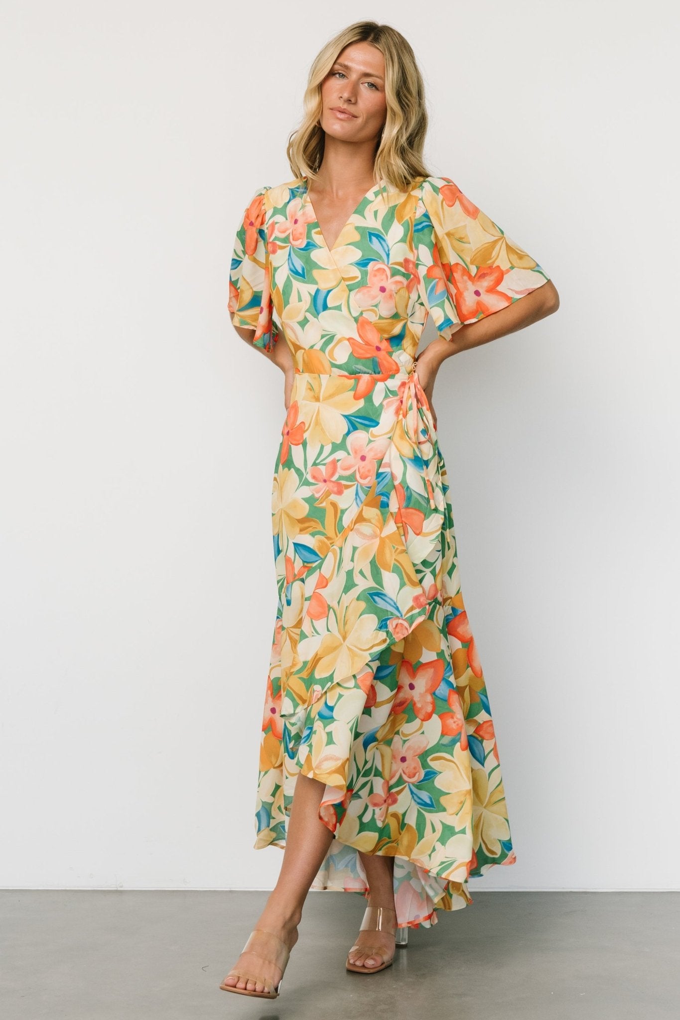 Adrianna Wrap Maxi Dress | Multi Floral Sale Best