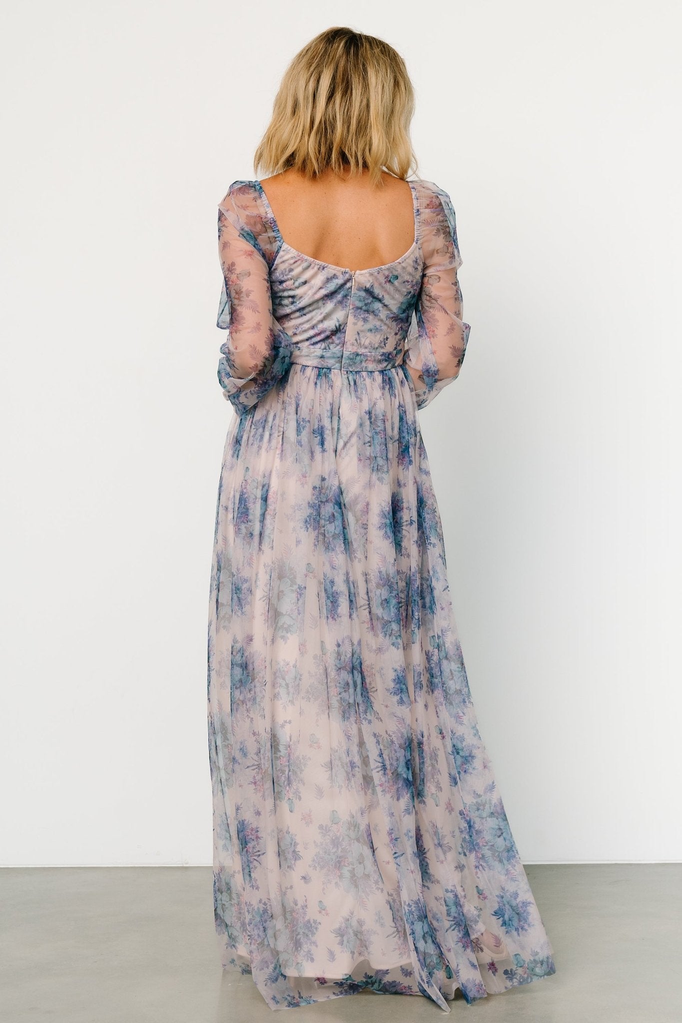 Desiree Tulle Maxi Dress | Natural + Slate Floral Buy Cheap Footlocker Finishline