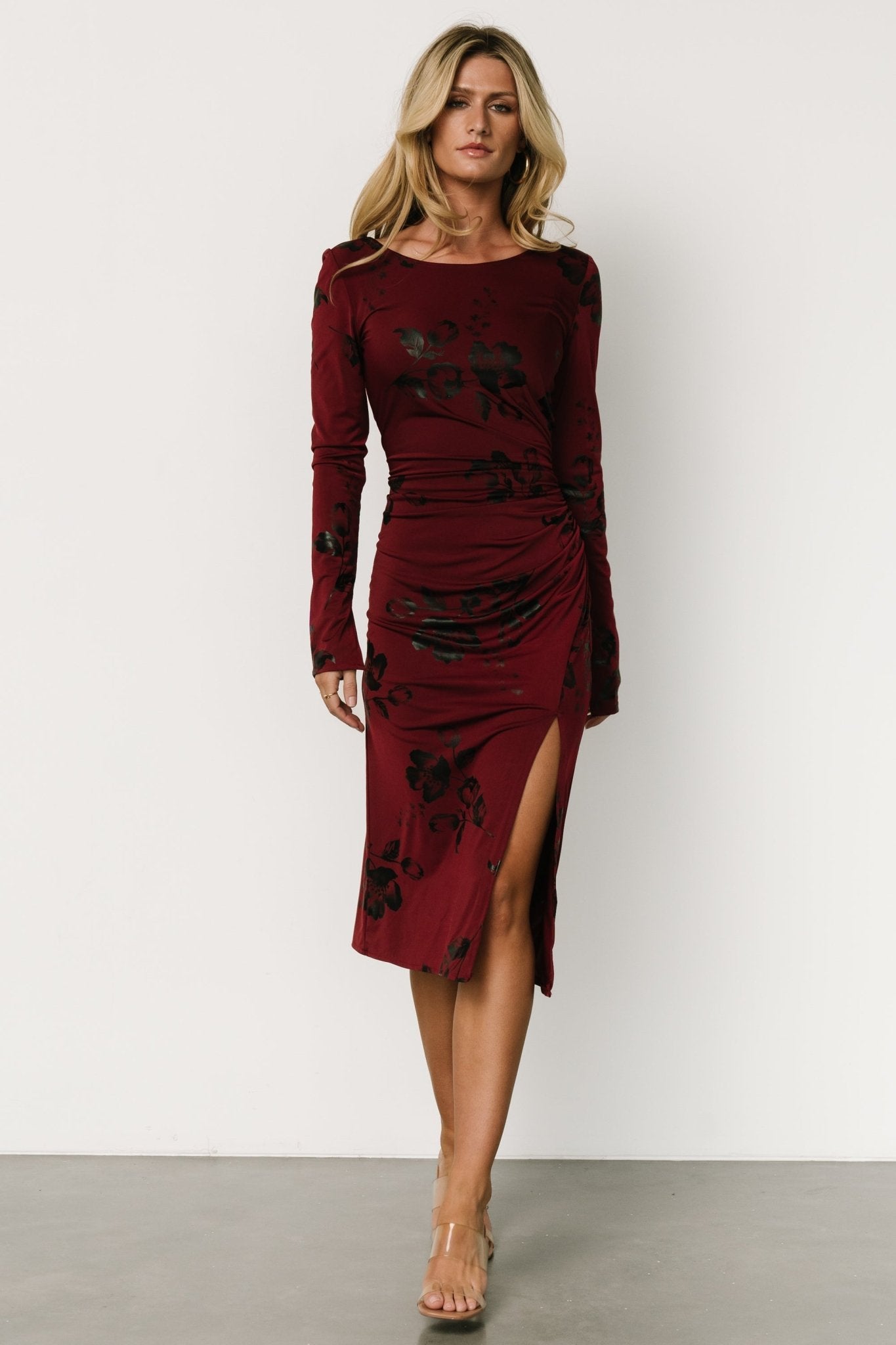 McQueen Midi Dress | Merlot + Black Outlet Low Pice