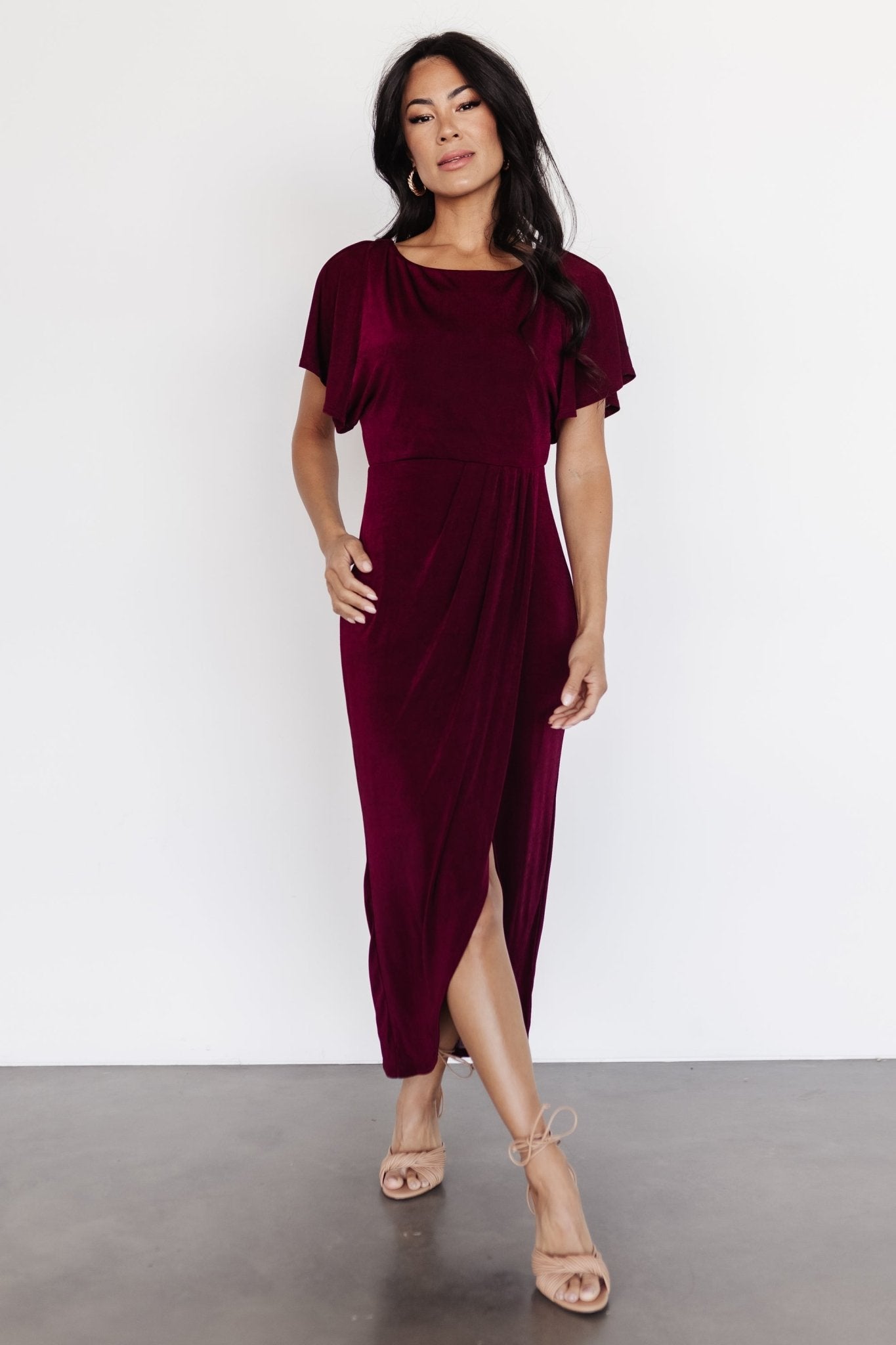 Mercy Midi Dress | Burgundy Best Pices Online