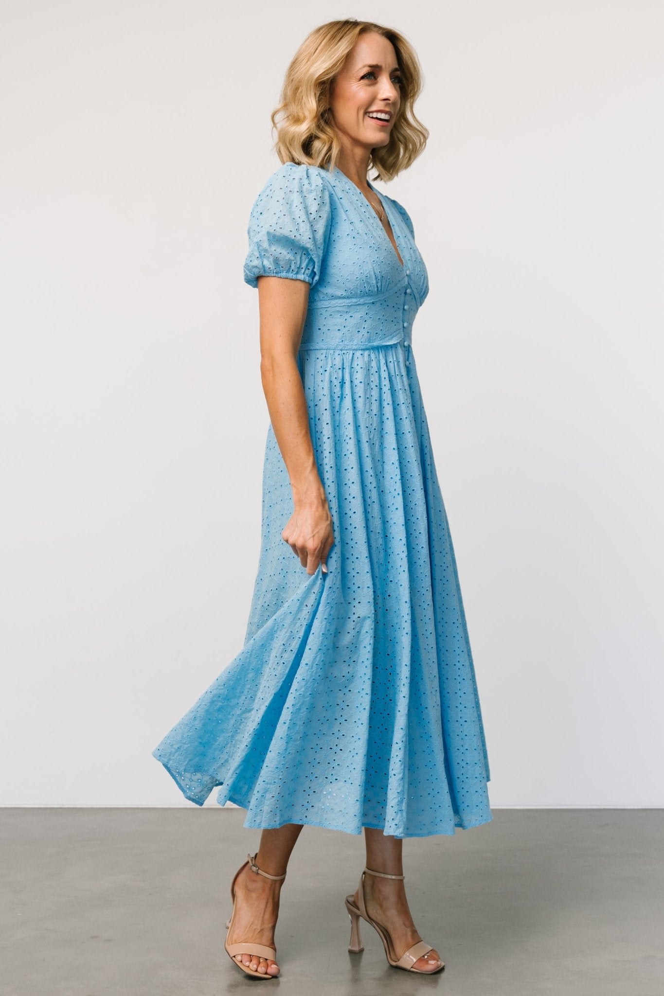 Esther Eyelet Midi Dress | Blue Visit Cheap Pice