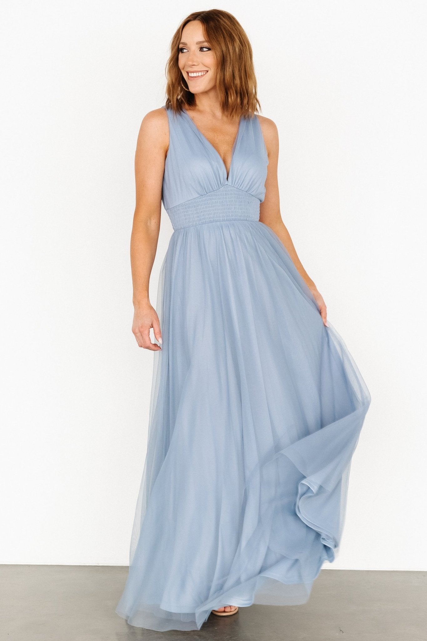 Kamila Tulle Maxi Dress | Whisper Blue Free Shipping Online