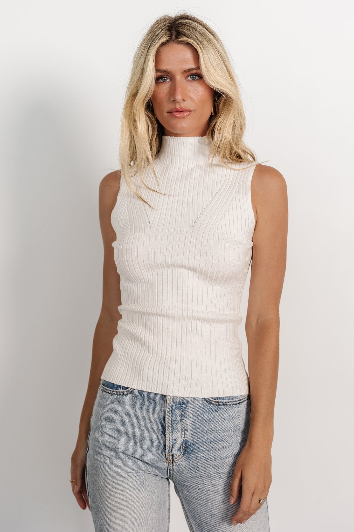 Lia Ribbed Tank Top | Off White Discount For Cheap