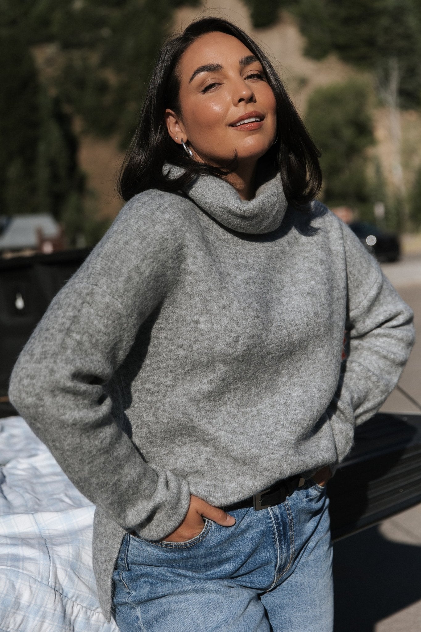 Lyon Turtleneck Sweater | Gray Clearance From China