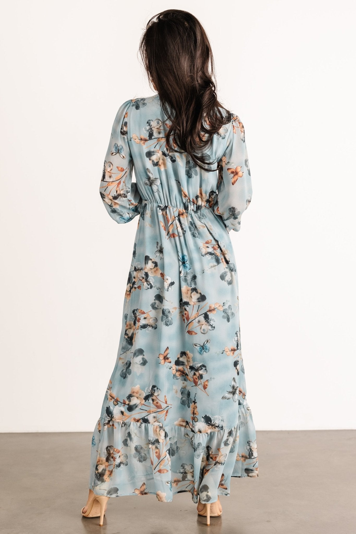 Luciana Maxi Dress | Cyan Blue Floral Best Store To Get Cheap Online