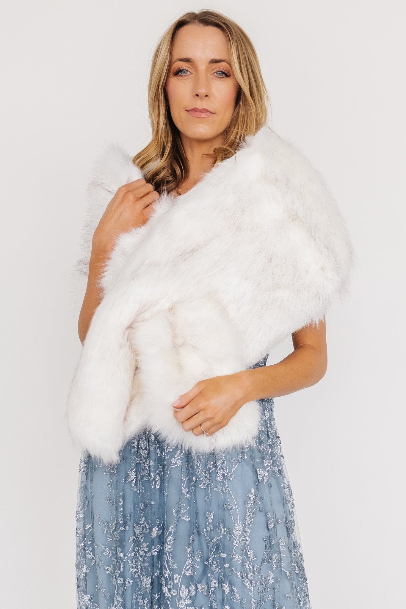 Valerie Faux Fur Shawl | Ivory Marketable Sale Online