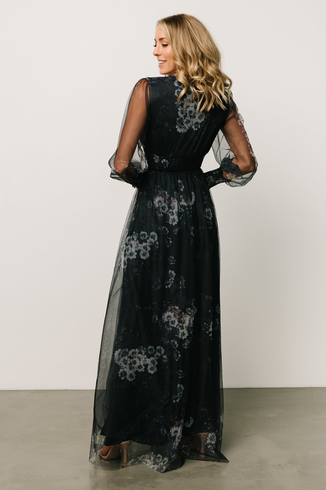 Layla Tulle Maxi Dress | Navy Multi Cheap Sale Huge Surprise