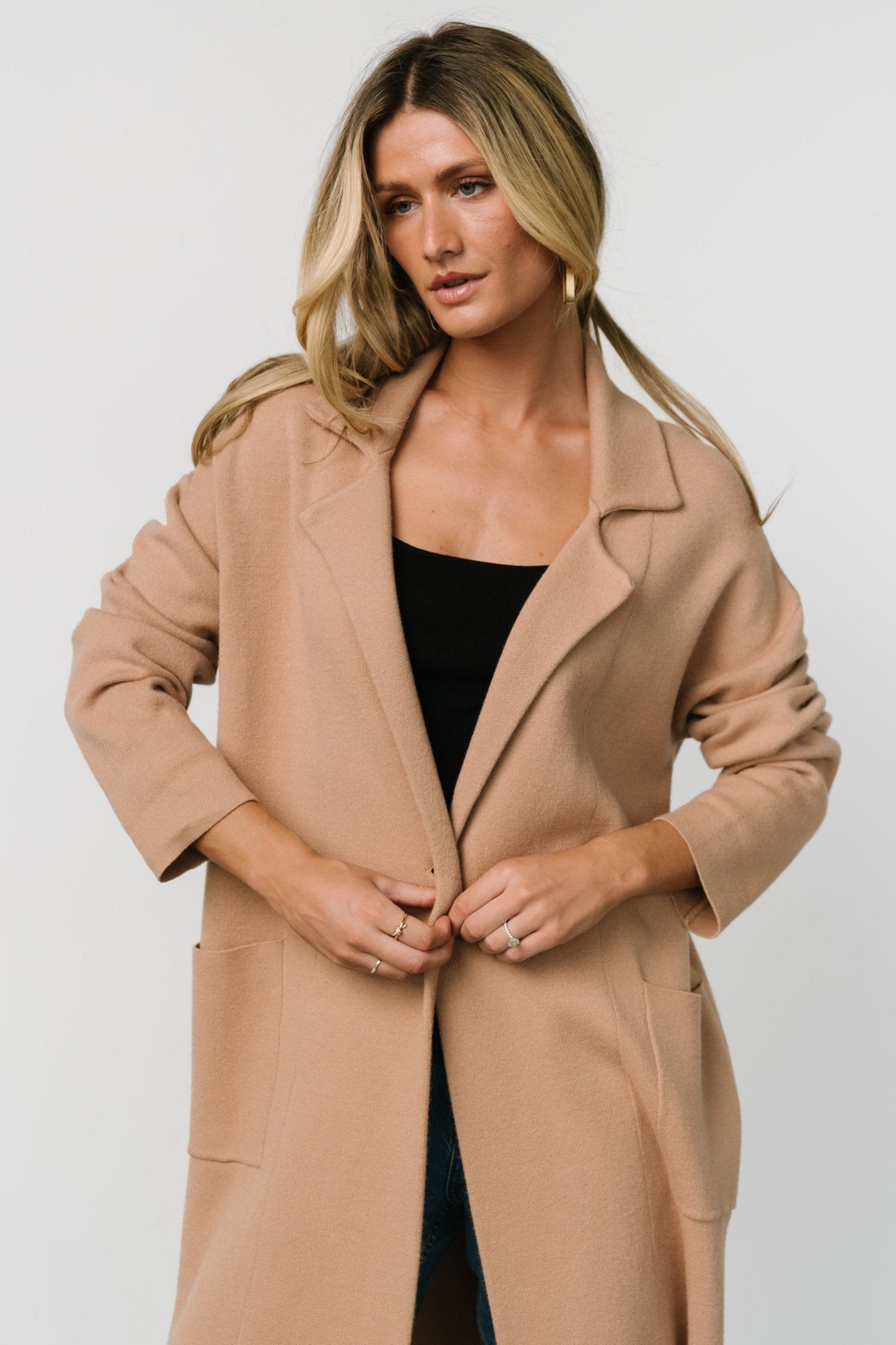 Roland Long Jacket | Light Camel Sale Visa Payment