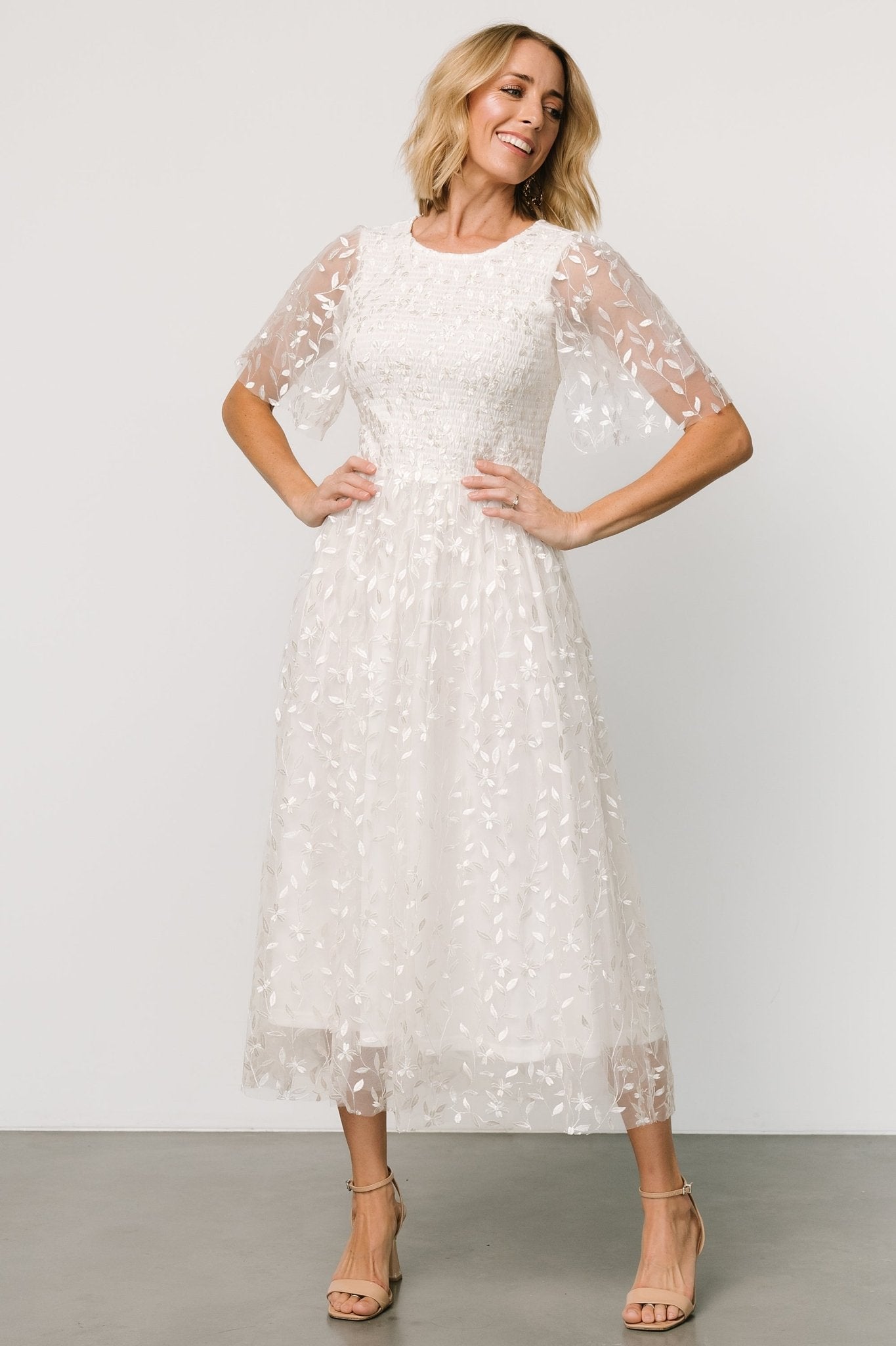 Kendra Embroidered Dress | White Cheap Usa Stockist