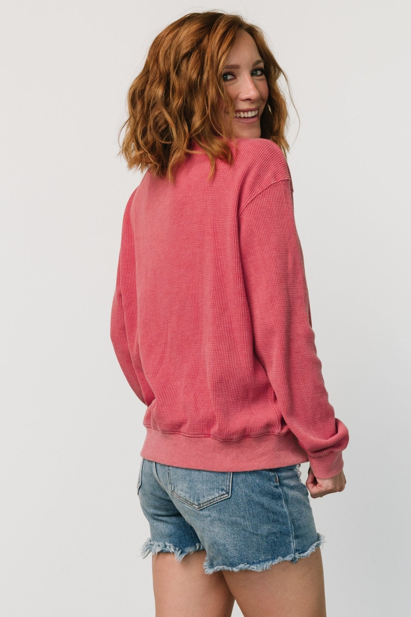 USA Sweater Top | Washed Red Visit